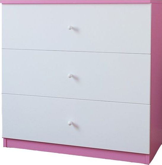 Elior Komoda dla dziewczynki Happy 10X - biało - różowa