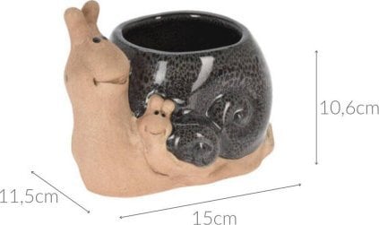 ProGarden Porcelanowa doniczka ogrodowa, ślimak, 15 x 11 cm
