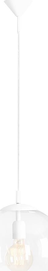 Lampa wisząca Aldex Wisząca lampa kulista Globus szklana przezroczysta biała