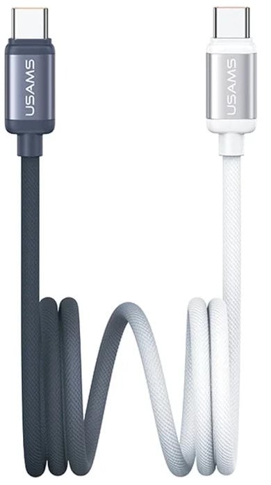 Kabel USB Usams USB-C - USB-C 1.2 m Czarno-biały (USA1306)