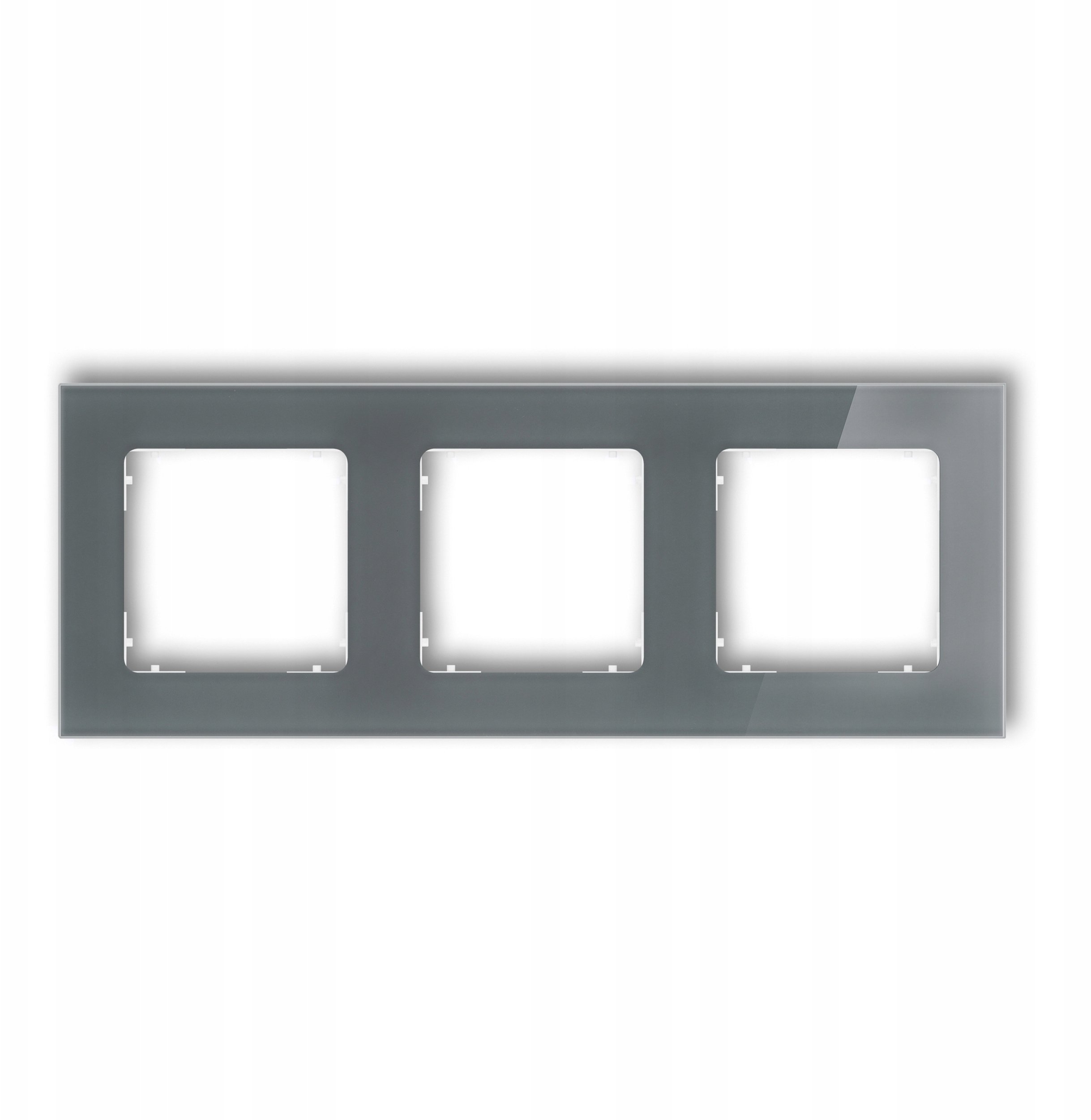 Karlik Ramka uniwersalna potrójna kwadratowa - efekt szkła (ramka: grafitowa spód: biały) 28-0-IRSK-3