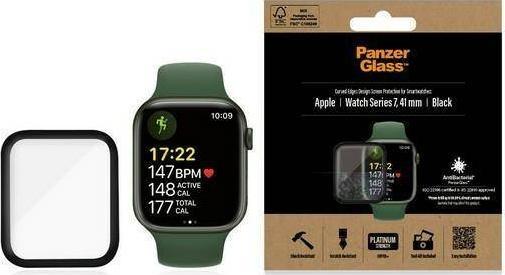 PanzerGlass PanzerGlass Curved Apple Watch 7 41mm Antibacterial czarny/black