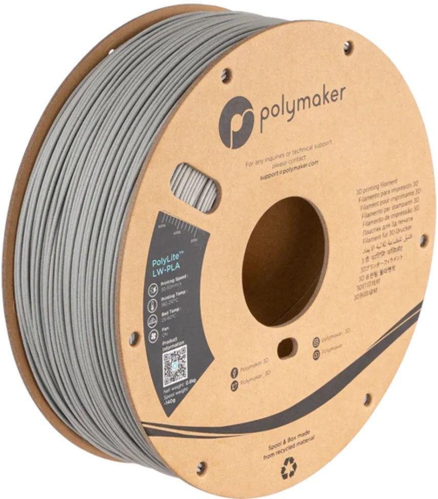 Filament Polymaker PolyLite LW-PLA 1,75mm 0,80kg - Grey}