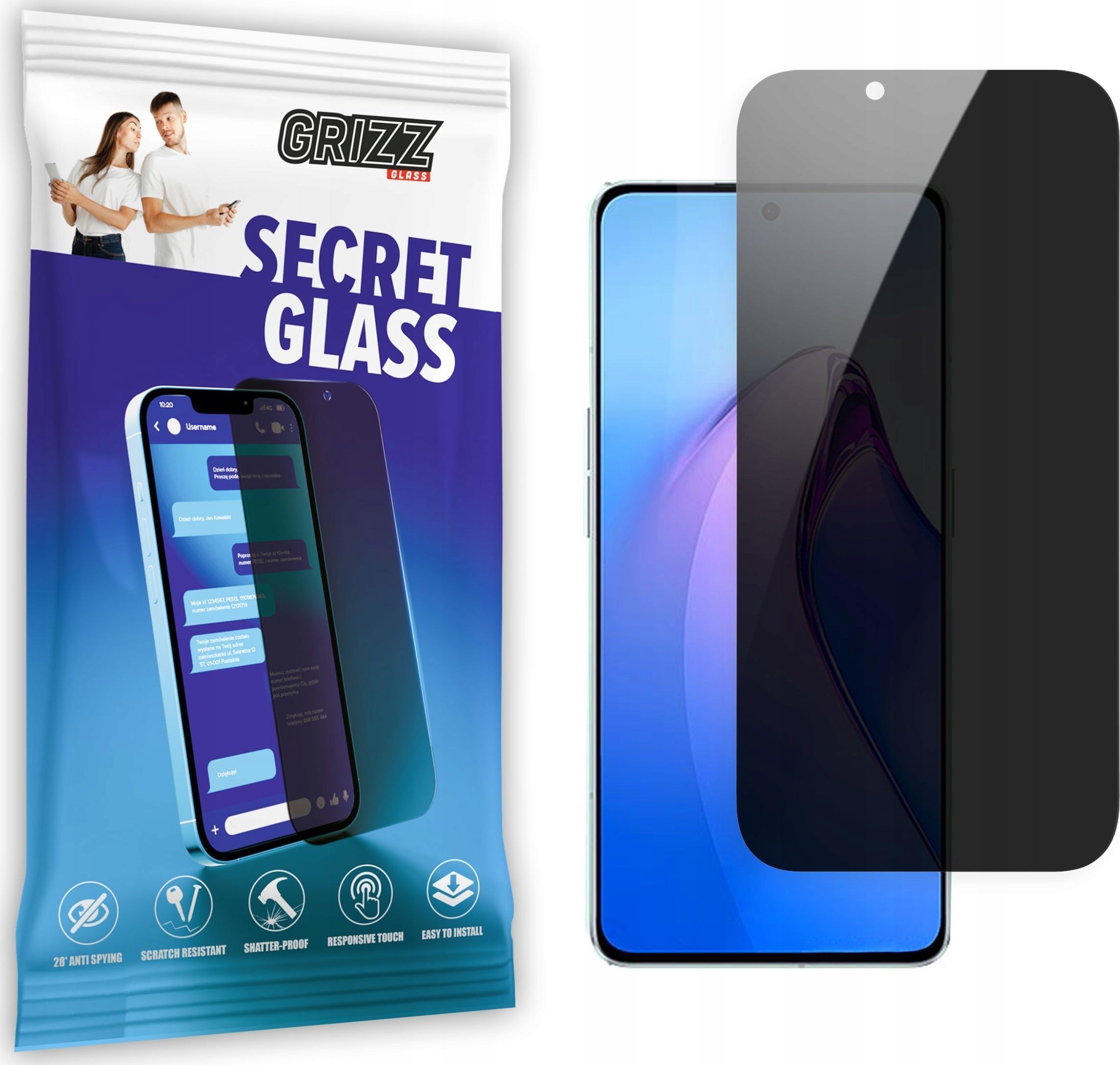 GrizzGlass Szkło prywatyzujące GrizzGlass SecretGlass Oppo Reno 8 Pro