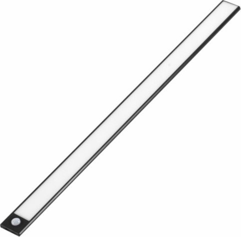 Tectake Lampa oświetleniowa na magnes (listwa) LED z czujnikiem ruchu - czarna 40 cm