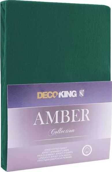 Decoking Prześcieradło butelkowa zieleń Amber 160-180 x 200 cm DecoKing