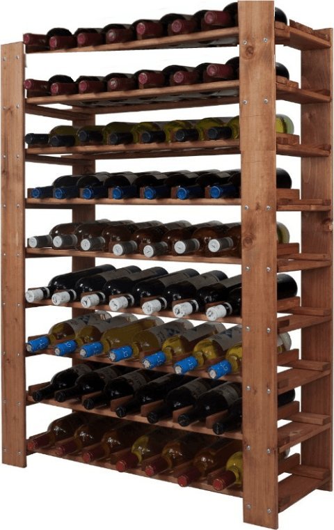 Wamar-Sosenka MAXI Regał Drewniany na 63 butelki 115x80x30 cm Brązowy Olejowany Drewno sosnowe RW-51K-2_O_BR / Wamar-Sosenka