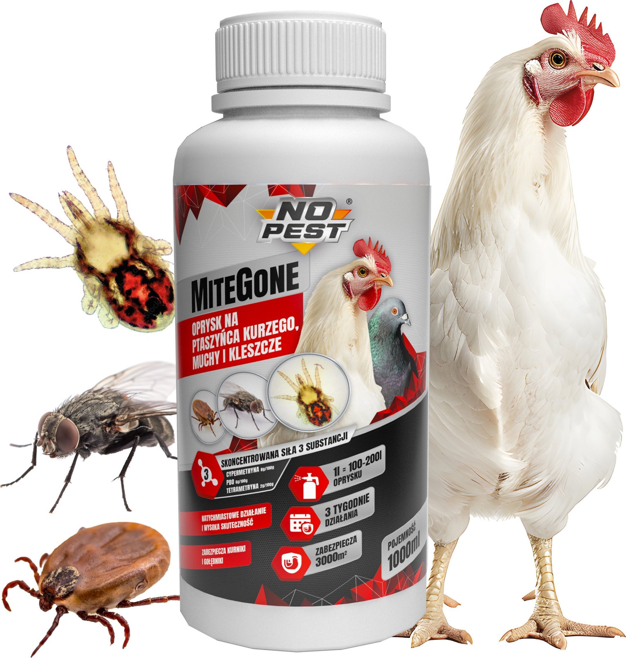 NO PEST Oprysk na Ptaszyńca Kurzego 1L Środek Preparat Płyn Koncentrat na Ptaszyńce