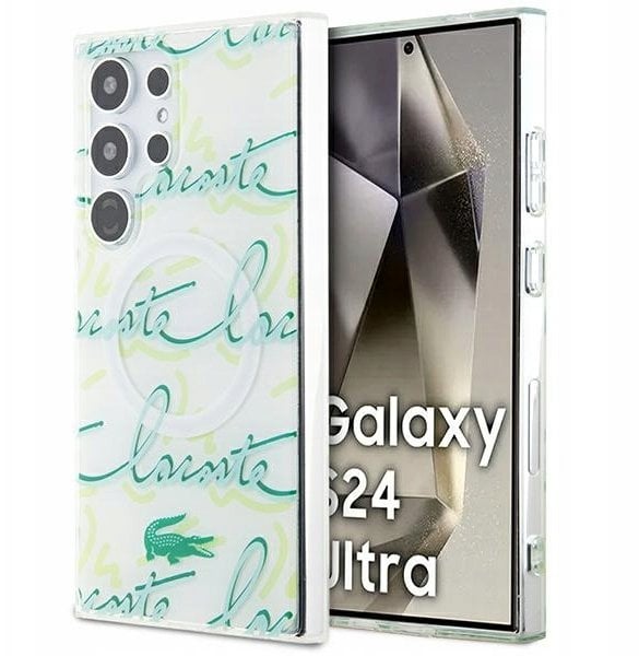 Lacoste LCHMS24LUSCN S24 Ultra S928 biały/white hardcase Logo Script MagSafe