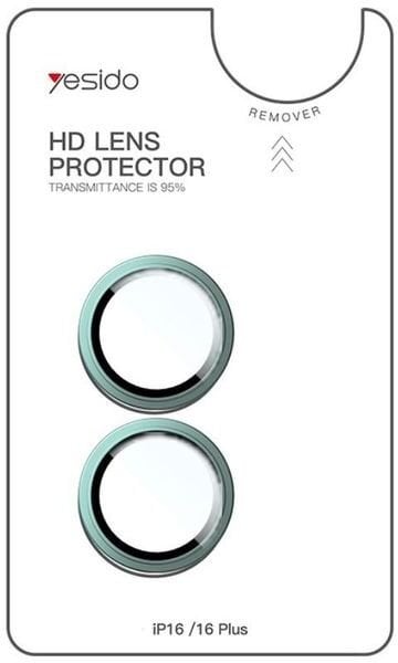 yesido Lens Protector WB54 iPhone 16 / 16 Plus, LIGHT GREEN / J. ZIELONY