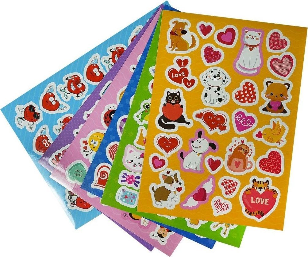 Naklejki urocze walentynkowe MIX