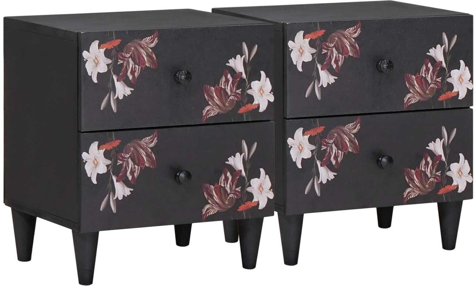 vidaXL Stolik nocny 2 pcs Brązowy 40 x 33,5 x 46 cm Drewno mango