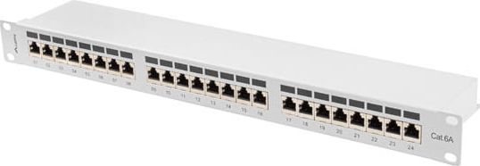 Lanberg Patch panel 1U 19" 24x RJ-45 Kat.6A Szary (PPSA-1024-S)
