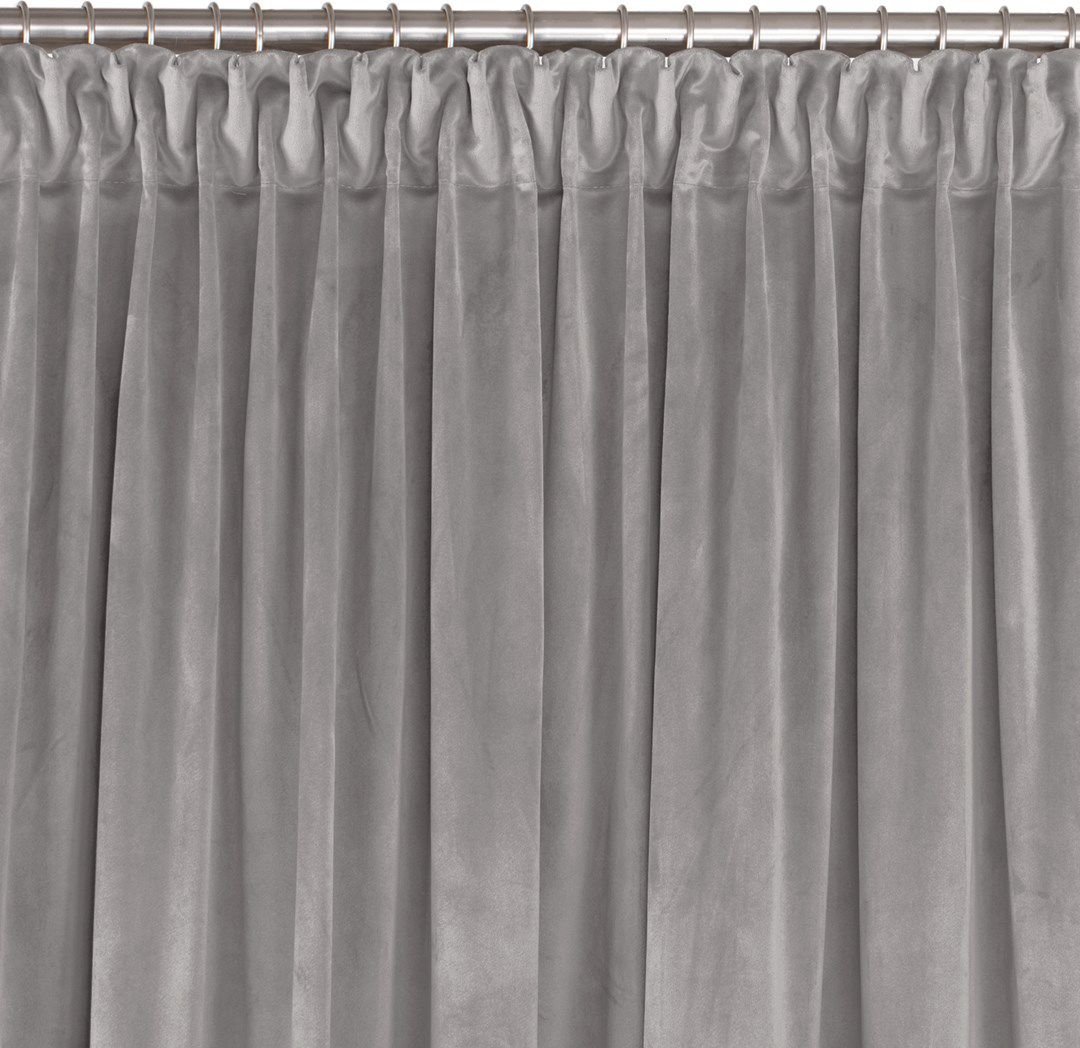 Homede Homede Zasłona VILA velvetowa na taśmie smok 200x225 szara wzór 2