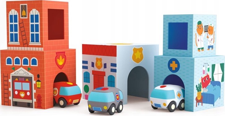 Djeco Djeco Kaladėlių piramidė - Kaladėlės kūdikiams - Topani automobiliai