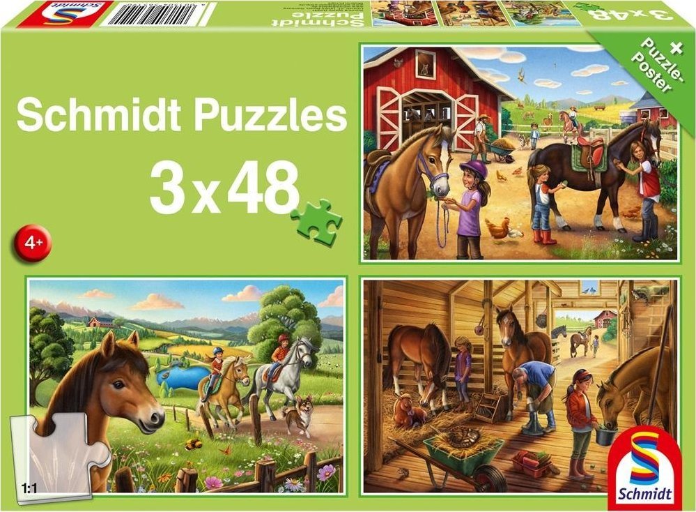Puzzle 3x48 Konie G3