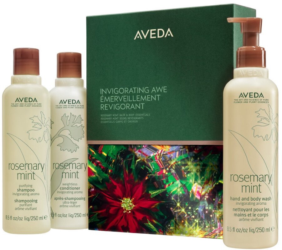 Aveda Invigorating Awe zestaw szampon do włosów 250ml + odżywka do włosów 250ml + żel do mycia ciała i rąk 250ml