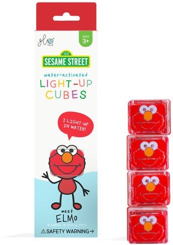 Glo Pals Glo Pals, Kostki sensoryczne świecące w wodzie - Elmo, 4 szt.