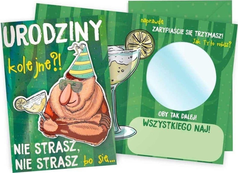 KUKARTKA Karnet B6 Urodziny męskie lusterko