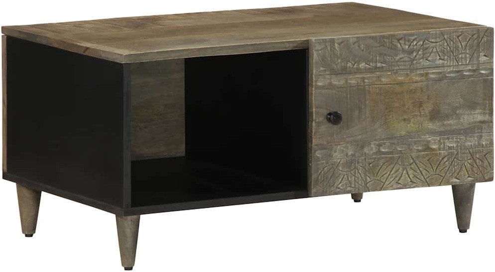 vidaXL Stolik kawowy Jasnoszary 80x50x40 cm Drewno lite Mango