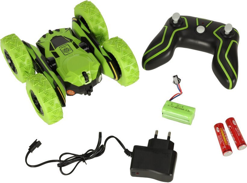 KIK Samochód zdalnie sterowany na pilota RC Stunt Car Akrobata zielony