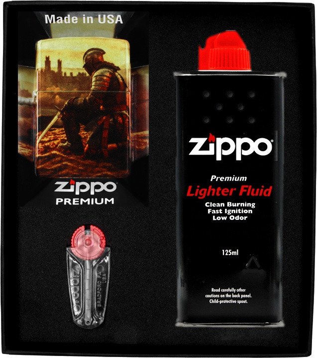 Zestaw ZIPPO Zapalniczka KINGHT DESIGN Prezentowy No1