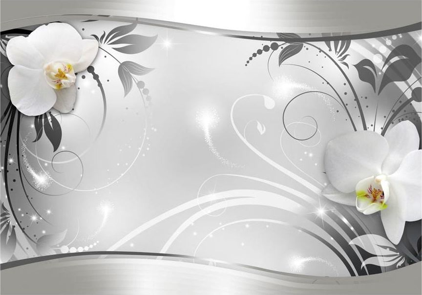 DecoNest Fototapeta - Srebrna abstrakcja - 150X105