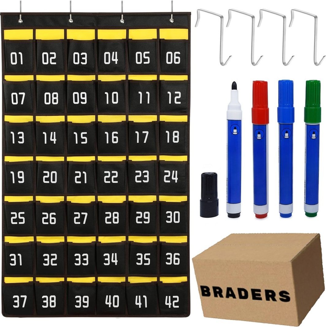 Organizer na telefony 42 kieszonki - wieszak na smartfony do szkoły biura