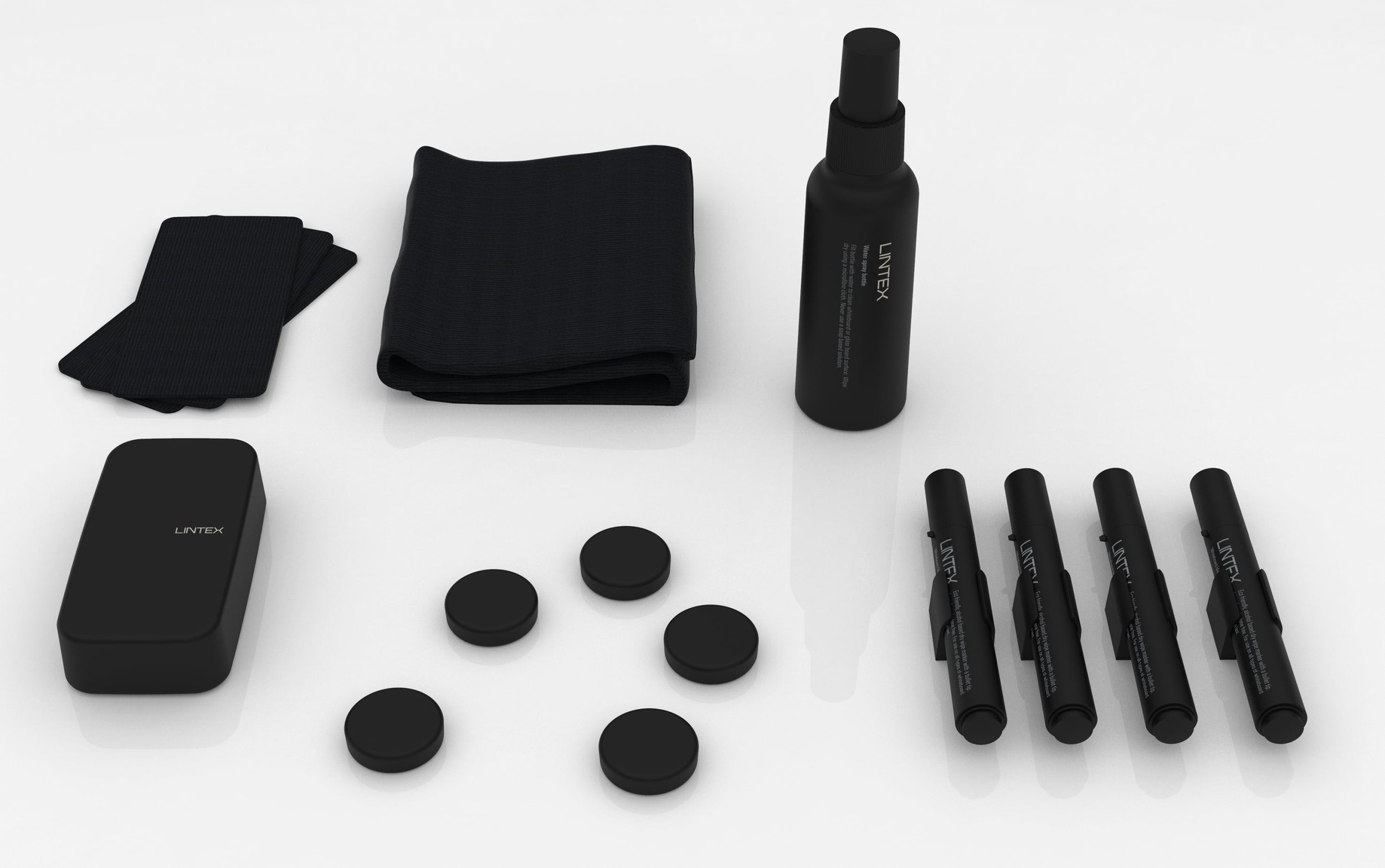 Whiteboard startsæt Lintex Black t/whiteboard og glastavler