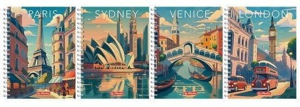 Kołozeszyt B5/100K kratka Retro City (5szt)