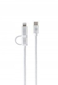 Kabel USB USB-C - USB-C + Lightning 2 m Biały (ERPW2CL200-WH)