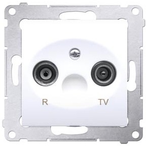 Kontakt-Simon Gniazdo antenowe SIMON54 RTV 1dB końcowe białe - DAK.01/11