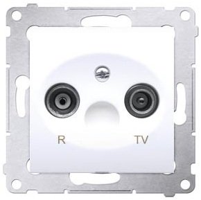 Kontakt-Simon Gniazdo antenowe SIMON54 RTV 1dB końcowe białe - DAK.01/11