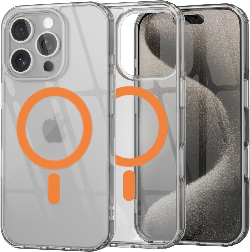 Etui Supero TPU Acrylic z MagSafe do iPhone 16 Pro Max, pomarańczowe