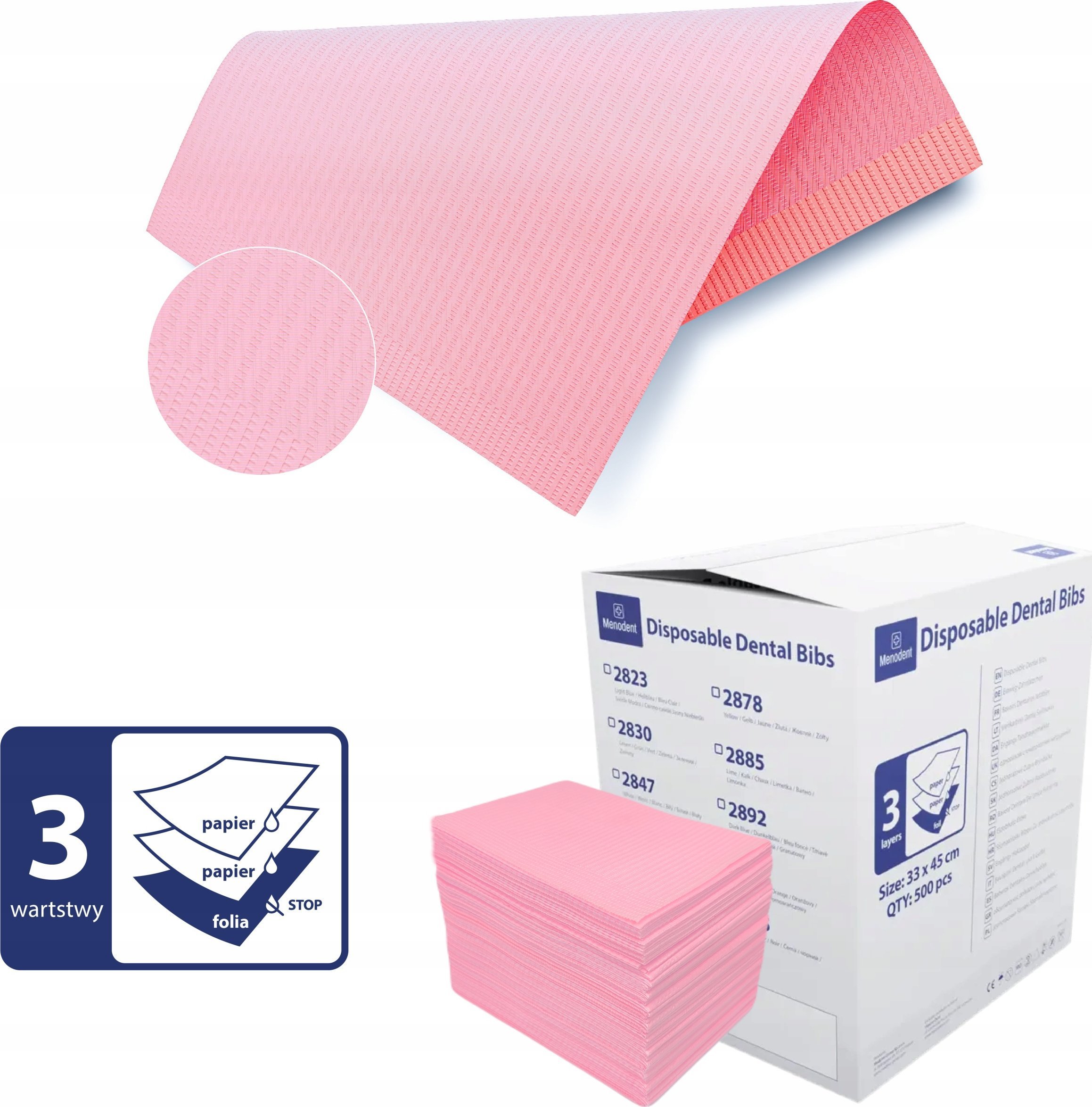 SERWETY PODKŁADY HIGIENICZNE PODFOLIOWANE WODOODPORNE 3WARSTWY 500SZT PL 8%