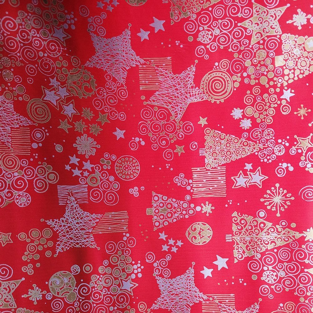 Fastima Papier czerwony do pakowania prezentów 70cmx10m 10m70