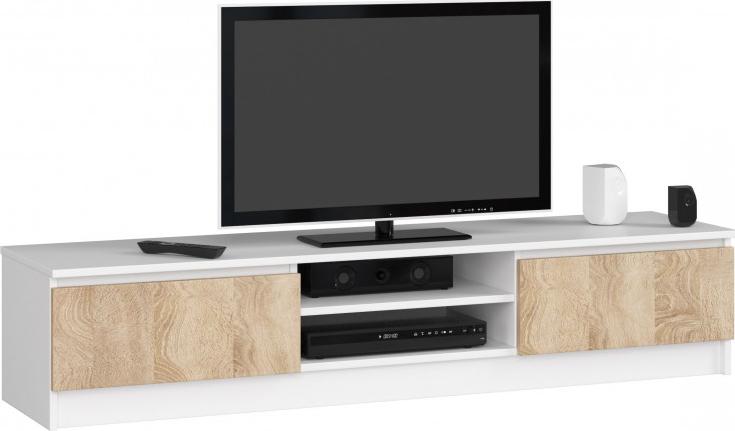 Fabryka Mebli Akord SZAFKA RTV 160 cm BIAŁA / SONOMA