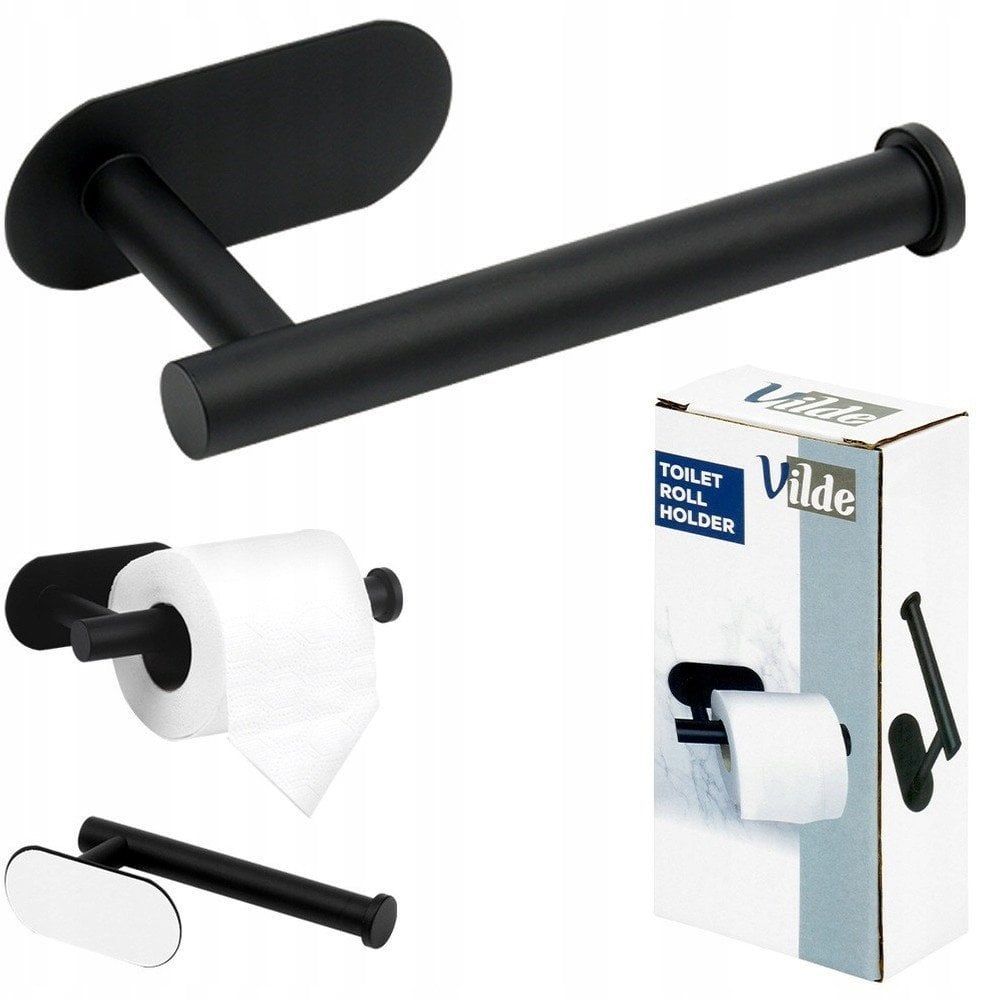 Uchwyt na papier toaletowy stalowy czarny