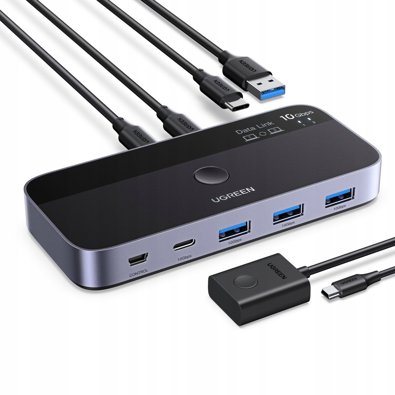 Switch Ugreen Przełącznik switch USB-C USB-A 10Gb/s - szary