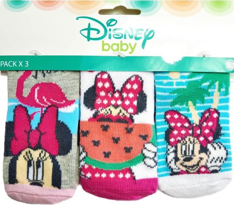 Sun City Skarpetki dziecięce z Myszką Minnie 3-pak 0-6 msc