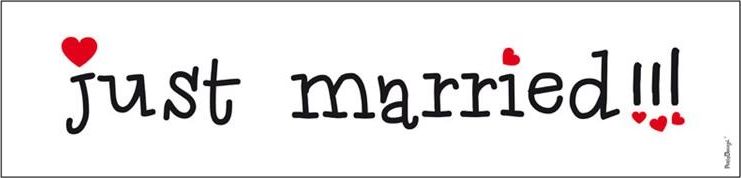 Party Deco Tablica rejestracyjna ślubna, Just Married, 50x11,5 cm uniwersalny