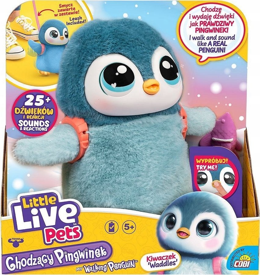 Cobi Maskotka interkatywna Little Live Pets - Chodzący pingwinek Kiwaczek