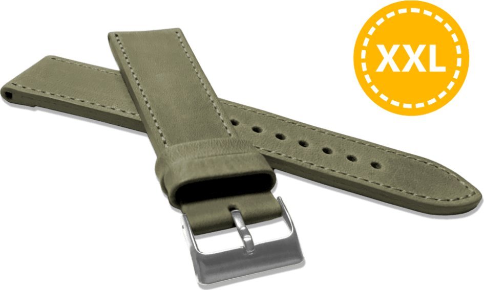 Lavvu LAVVU XXL Szyty oliwkowy pasek SPORT z luksusowej skóry Top Grain - 22 XXL