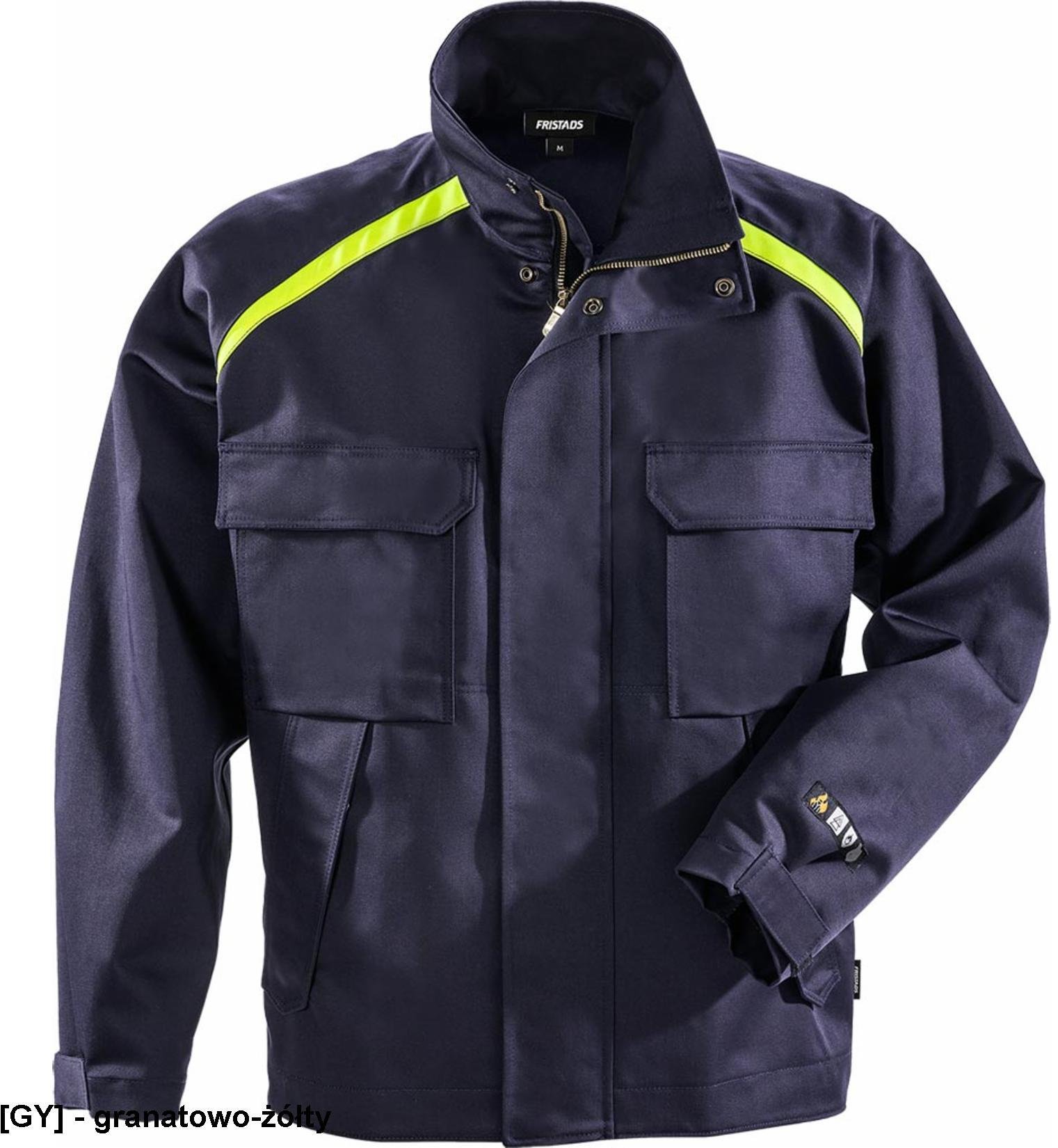 Męska kurtka trudnopalna antyelektrostatyczna zamek błyskawiczny napy rękaw ściągacz rzepy wiele kieszeni rzedłużany tył 4031 FLAM FRSTDS-4031 2XL