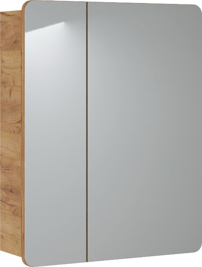 Comad Szafka łazienkowa ARUBA 60 cm dąb z lustrem wisząca COMAD