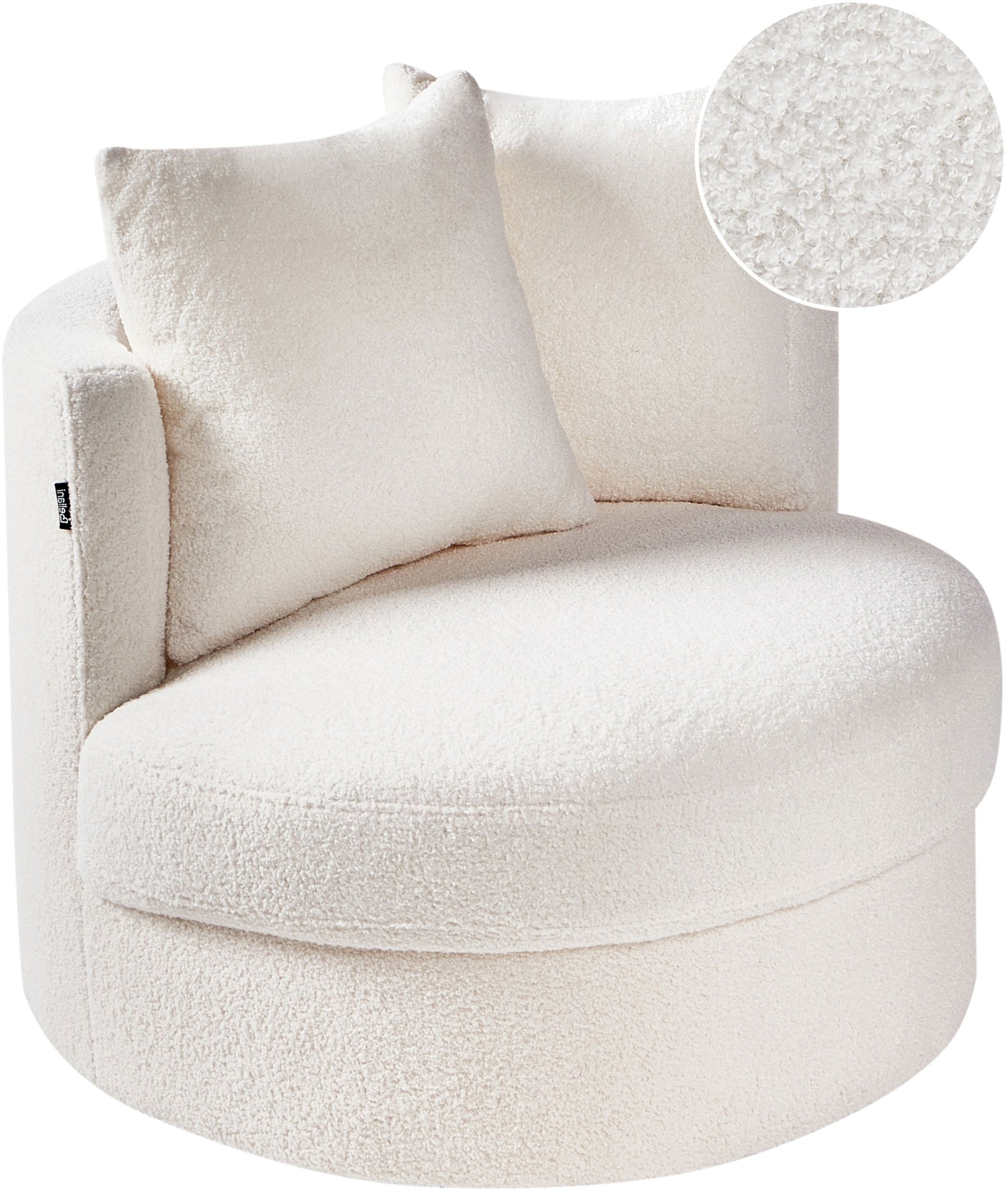 Fotel obrotowy DALBY Boucle Biały