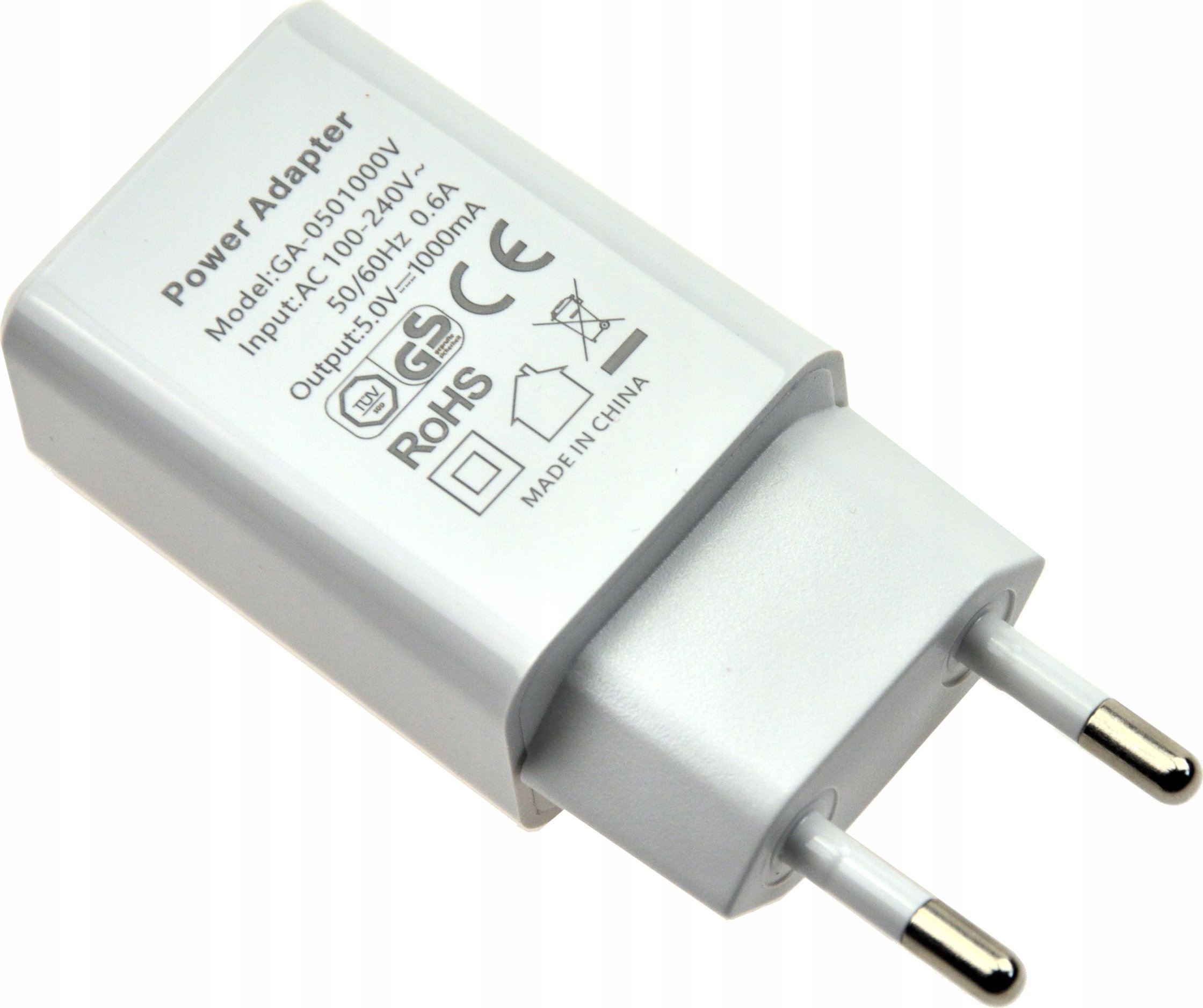 ŁADOWARKA SIECIOWA USB A ADAPTER WTYCZKA 1A 5V 10W