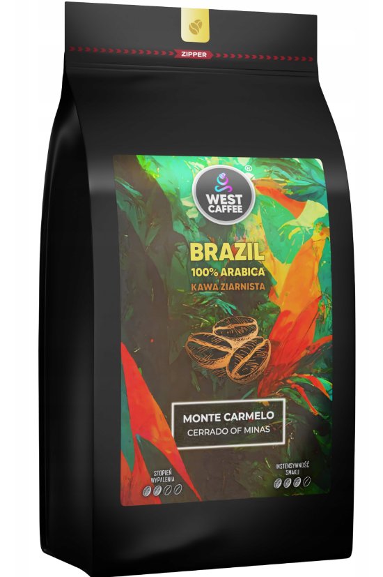 Kawa ziarnista Brazil Monte Carmelo 1kg 100% Arabica Palenie Średnie PLUS