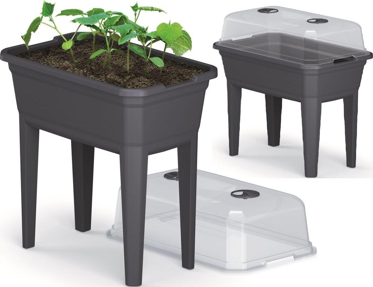 Prosperplast SZKLARNIA STOJĄCA ROZSADNIK RESPANA SET ECOLINE ANTRACYT