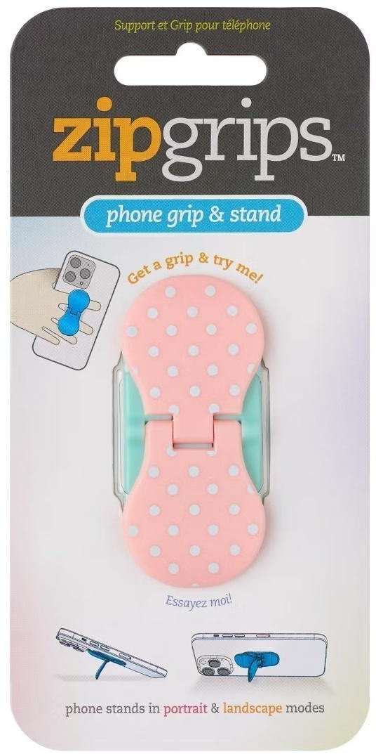ZipGrip uchwyt na palce do telefonu Białe kropki